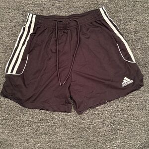 Adidas Black Climate Shorts with White Stripes